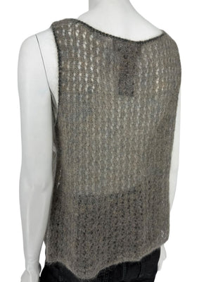 Linda Allard Ellen Tracy “Sage” Mohair Blend Open-Knit Tank – Size XL