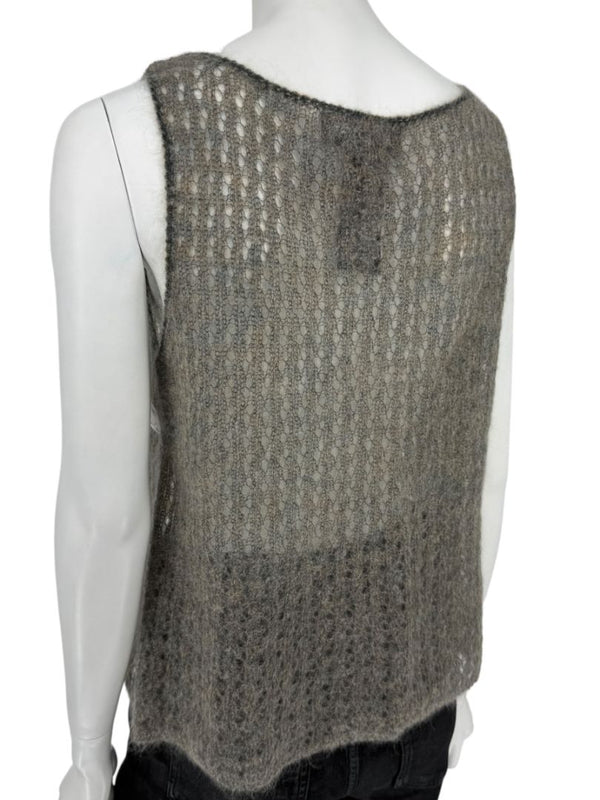 Linda Allard Ellen Tracy “Sage” Mohair Blend Open-Knit Tank – Size XL