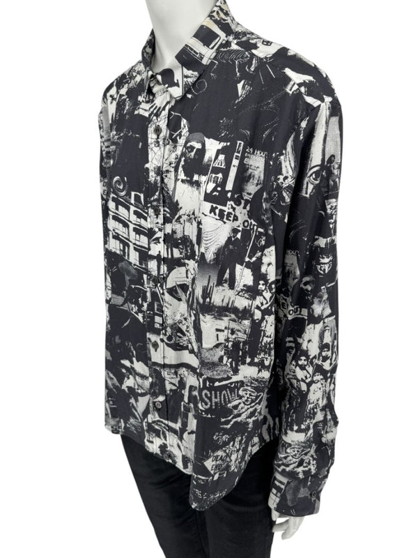 Alexander McQueen Black & White Graphic Print Shirt – Size IT 50 (US L)
