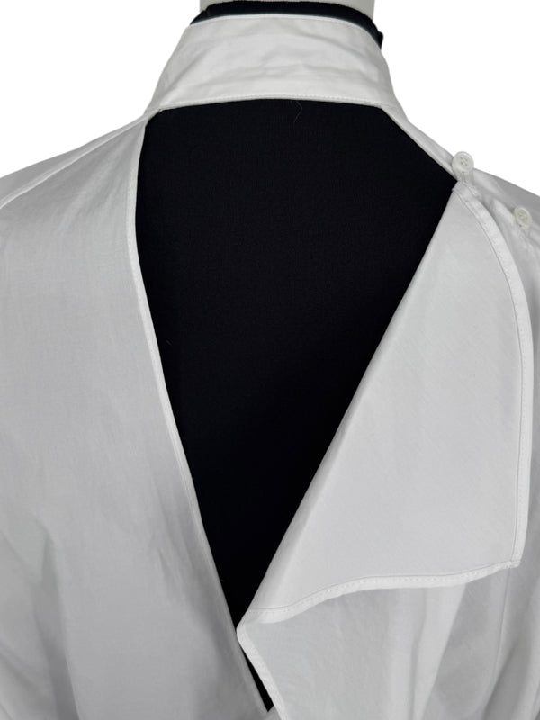 Yohji Yamamoto White Asymmetric Back-Drape Shirt Dress – Size 1
