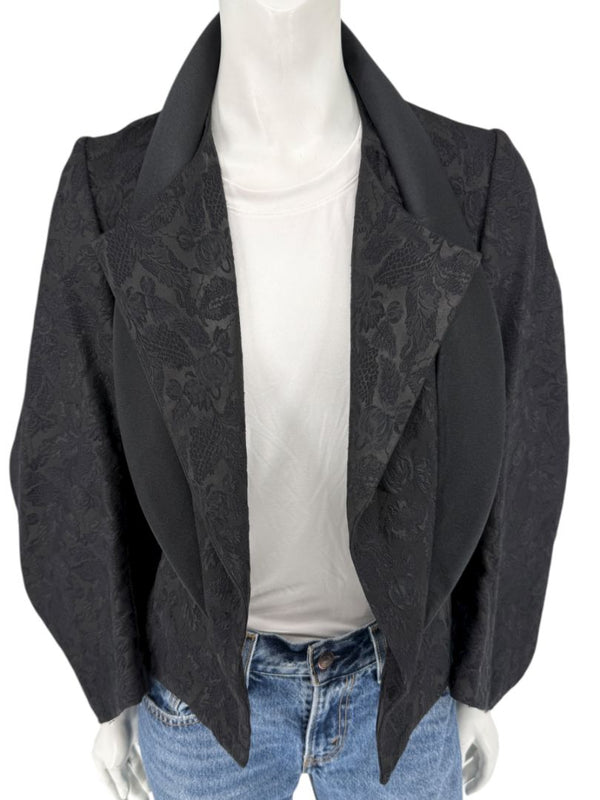 Comme des Garçons Black Jacquard Cropped Jacket – Size M