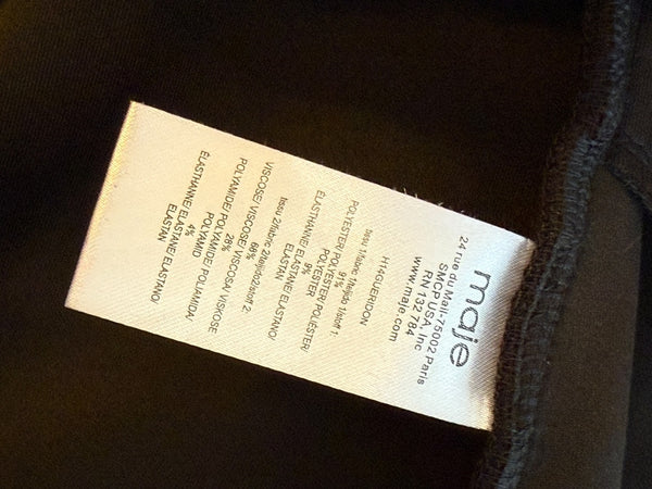 Maje Navy Blue Velvet Pleated Skirt – Size 38