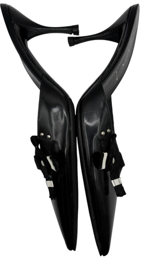 Prada Y2K Ribbon Kitten Heel Mules - Size 37