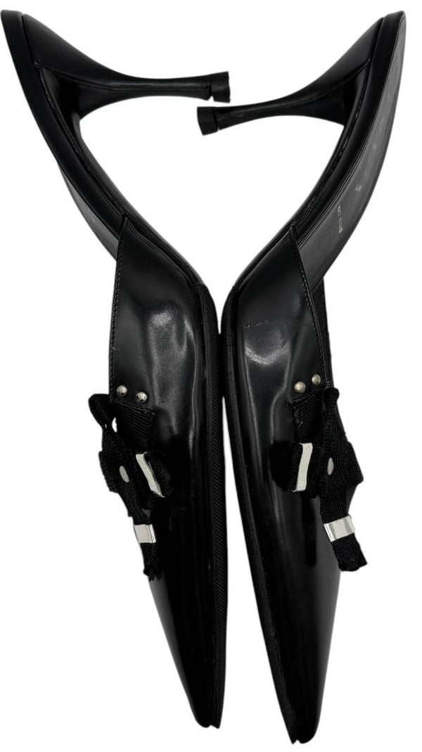 Prada Y2K Ribbon Kitten Heel Mules - Size 37
