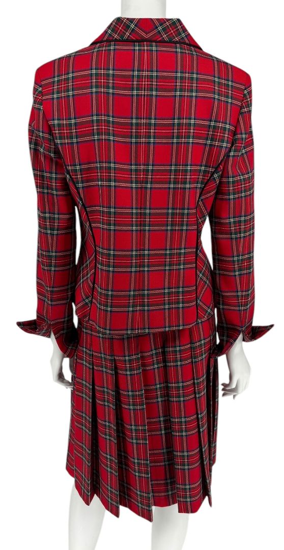 Pendleton Red Tartan Wool Skirt Suit – Size 10