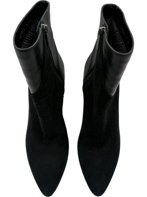 Aquatalia Black Suede/Leather Pointed Toe Booties – Size 9
