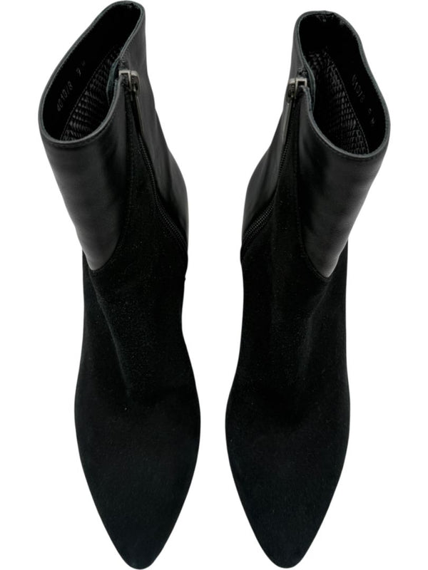 Aquatalia Black Suede/Leather Pointed Toe Booties – Size 9