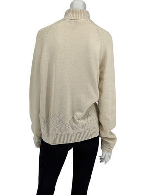 Loro Piana Cream Baby Cashmere Turtleneck Sweater – Size IT 48