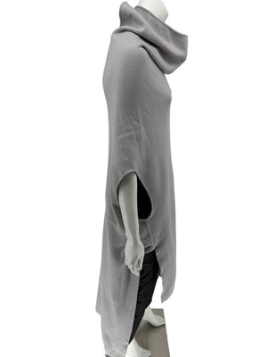 Rick Owens Pearl Grey Sleeveless Knit Funnel Tunic – Size L (IT 48 / US 8)