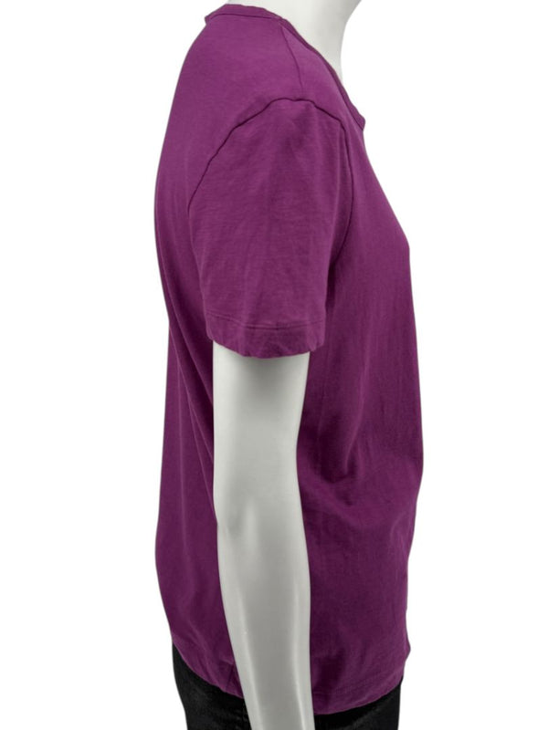 Chanel Purple Cotton T-Shirt with Beaded CC Logo – Spring 2009 Collection – Size FR 44 (US 10/12)