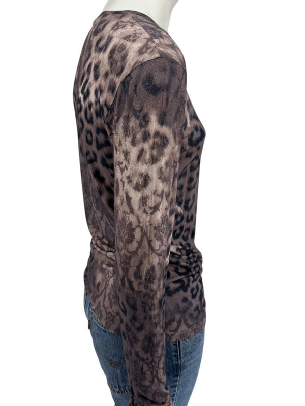 Les Copains Mixed Print Long Sleeve Top - FR 46