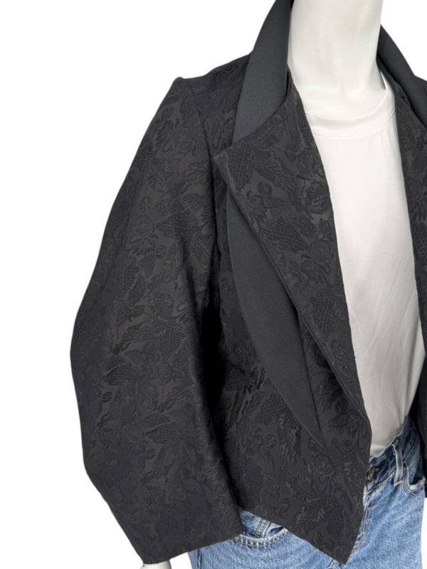 Comme des Garçons Black Jacquard Cropped Jacket – Size M