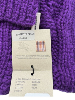 Burberry Violet Wool-Cashmere Cable Knit Scarf – Brand New With Tags