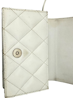 Alexander McQueen Women’s White Quilted Leather Graffiti Knuckle Mini Shoulder Bag