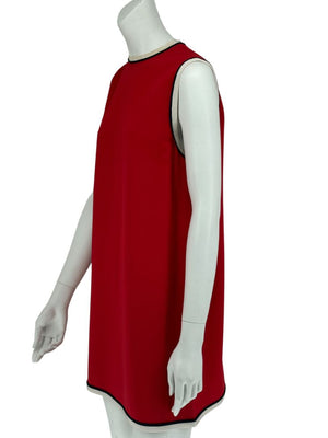 GUCCI Black Sleeveless Mini Dress with Red & Cream Trim - Size IT 46