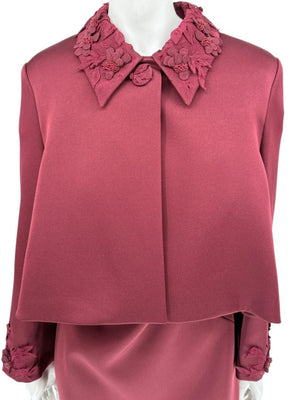 Pamella Roland Burgundy Embellished 2-Piece Set – Large