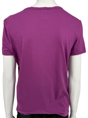 Chanel Purple Cotton T-Shirt with Beaded CC Logo – Spring 2009 Collection – Size FR 44 (US 10/12)