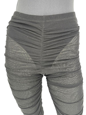 Jean Paul Gaultier Black Ruched Mesh Leggings – Size L