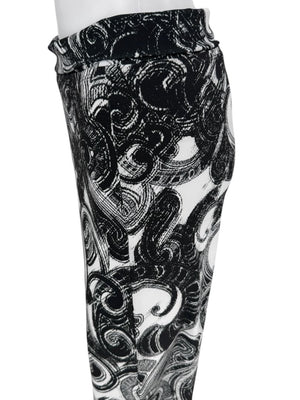 Anatomie Black and White Baroque Print Slim Pants – Size L