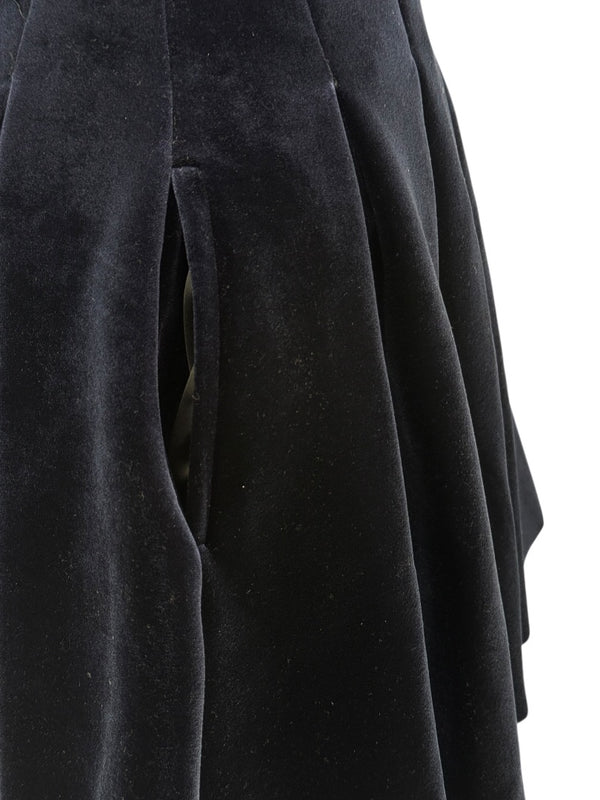 Maje Navy Blue Velvet Pleated Skirt – Size 38