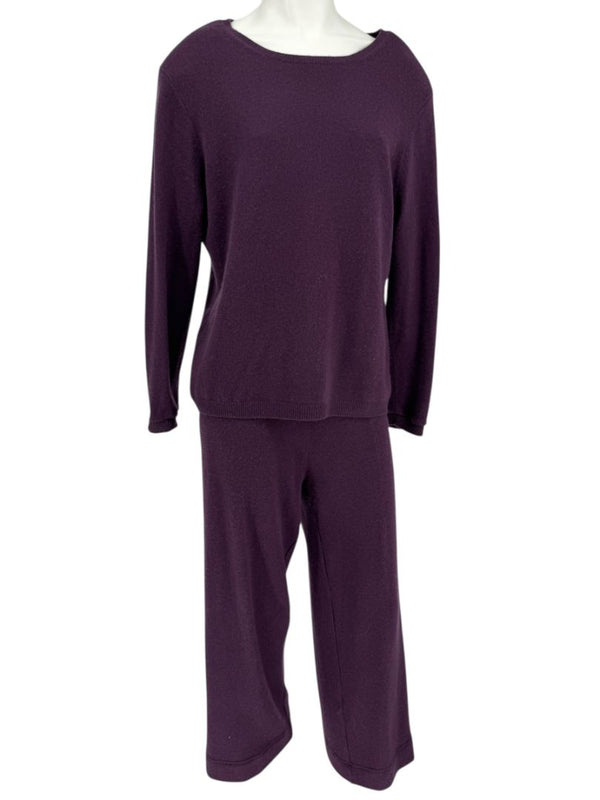Neiman Marcus Cashmere Knit Sweater & Wide-Leg Pant Set – Size: XL
