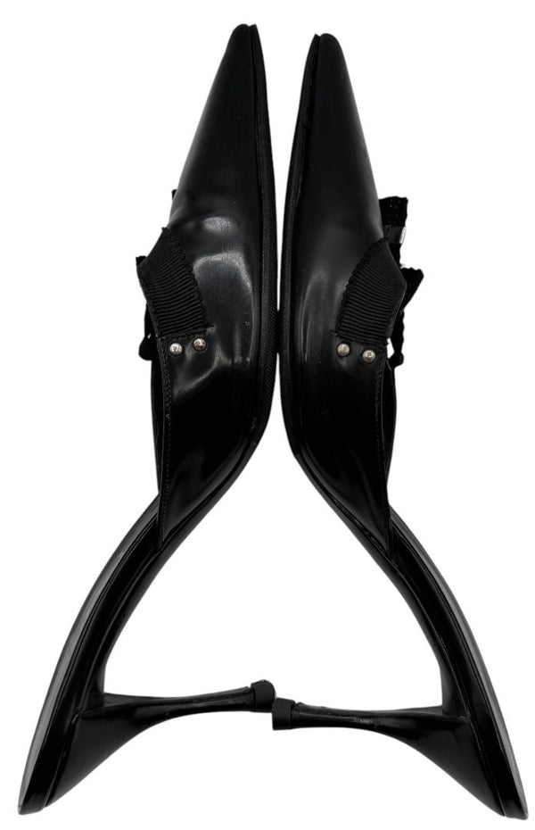 Prada Y2K Ribbon Kitten Heel Mules - Size 37