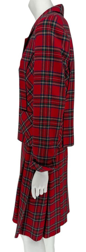 Pendleton Red Tartan Wool Skirt Suit – Size 10