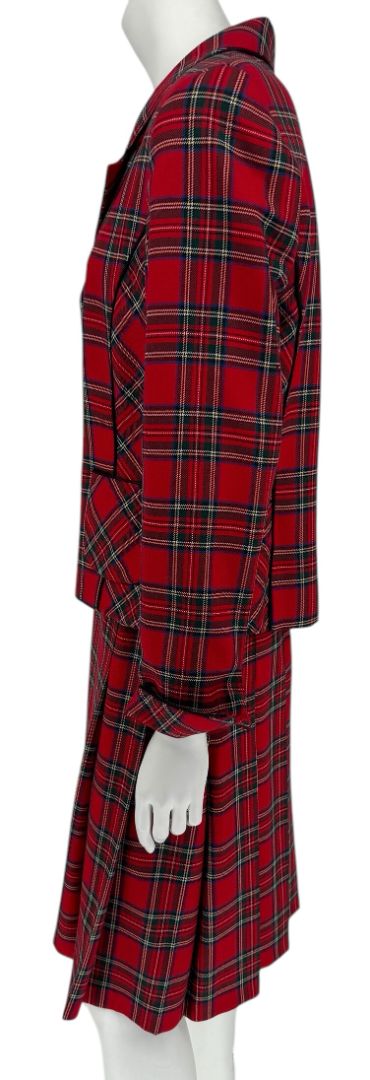 Pendleton Red Tartan Wool Skirt Suit – Size 10