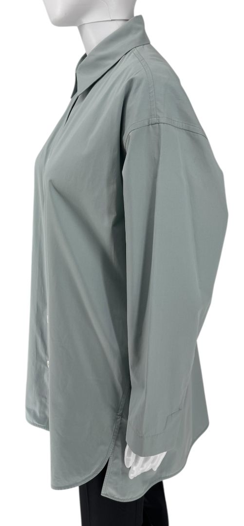 Jil Sander Oversized Cotton Poplin Shirt in Light Sage – Size 36 (US 6)