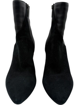 Aquatalia Black Suede/Leather Pointed Toe Booties – Size 9