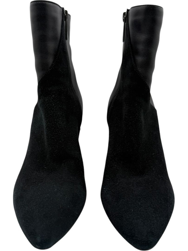 Aquatalia Black Suede/Leather Pointed Toe Booties – Size 9