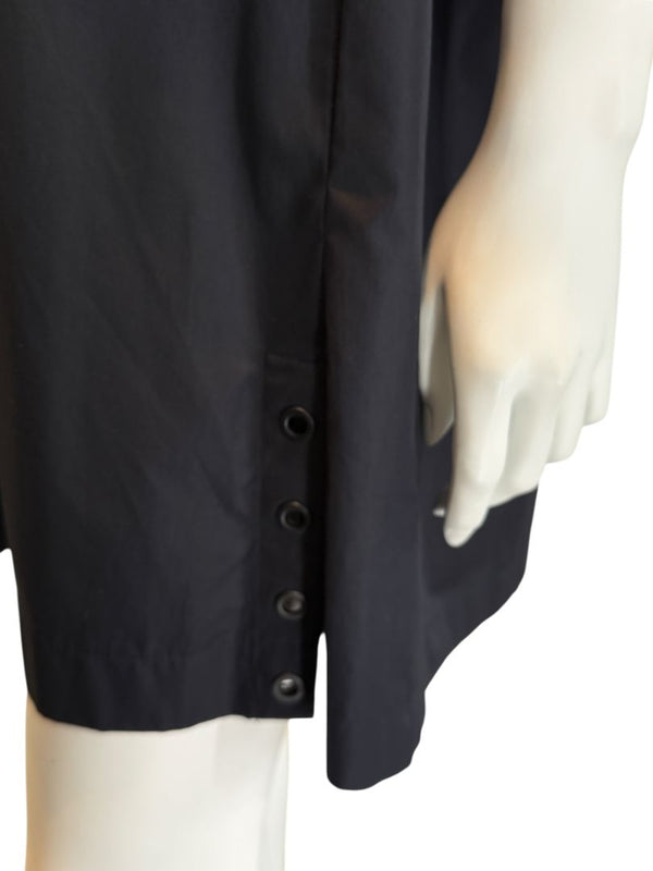 Akris Punto Black Cotton Shirt Dress with Button Detail – Size US 2