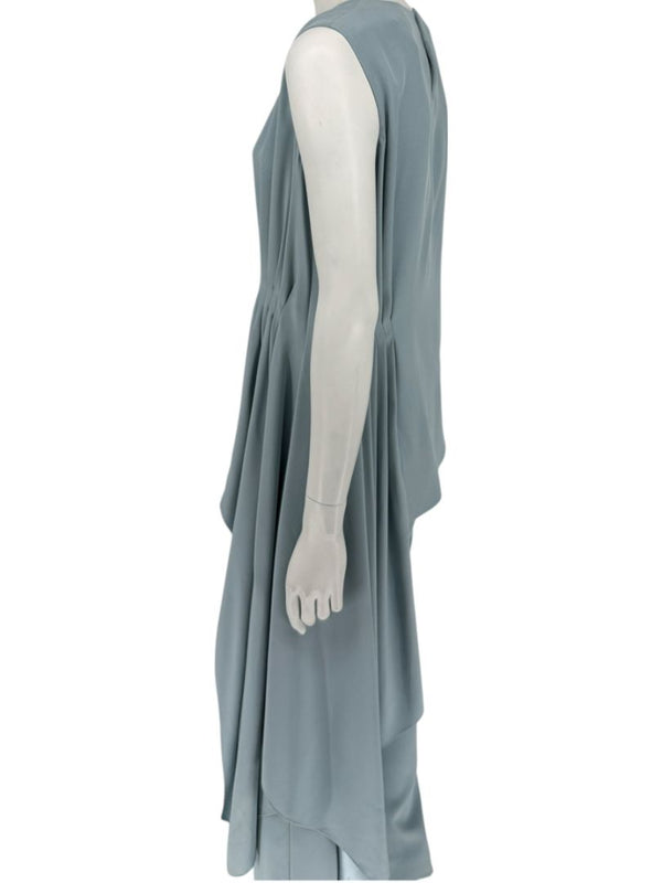 Pamella Roland Blue Draped Tunic & Pants Set Women’s Evening Formal 2 Piece – Size L