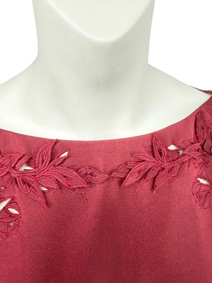 Pamella Roland Burgundy Embellished 2-Piece Set – Large