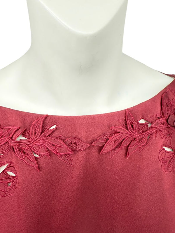 Pamella Roland Burgundy Embellished 2-Piece Set – Large