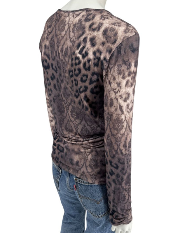 Les Copains Mixed Print Long Sleeve Top - FR 46