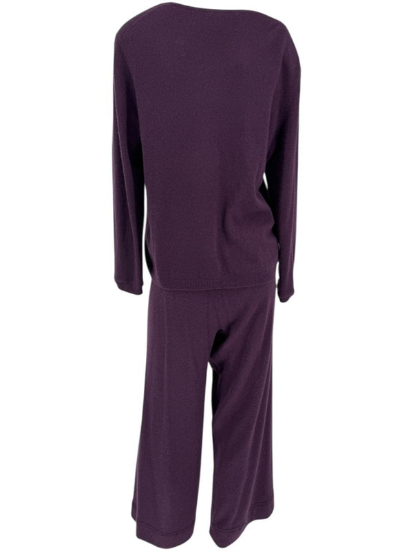 Neiman Marcus Cashmere Knit Sweater & Wide-Leg Pant Set – Size: XL
