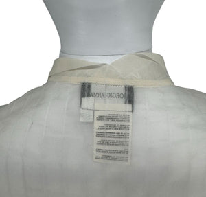 Giorgio Armani Sheer Silk-Blend Pleated Blouse – Size 38 – Made in Italy