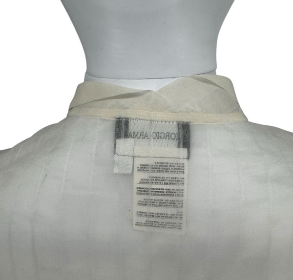 Giorgio Armani Sheer Silk-Blend Pleated Blouse – Size 38 – Made in Italy