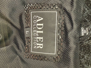 Adler Collection Black & Grey Faux Snake Embossed Leather Pantsuit – New with Tags