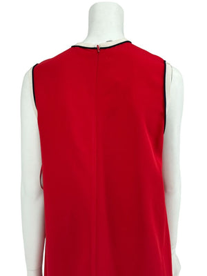 GUCCI Black Sleeveless Mini Dress with Red & Cream Trim - Size IT 46