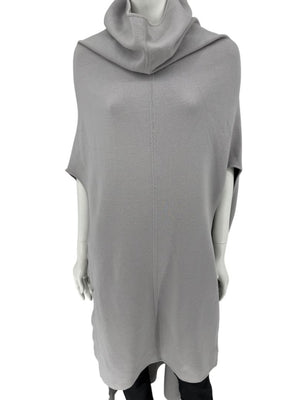 Rick Owens Pearl Grey Sleeveless Knit Funnel Tunic – Size L (IT 48 / US 8)