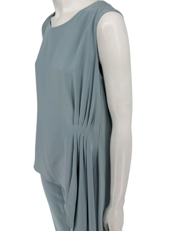 Pamella Roland Blue Draped Tunic & Pants Set Women’s Evening Formal 2 Piece – Size L