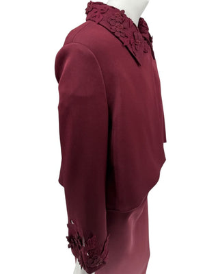 Pamella Roland Burgundy Embellished 2-Piece Set – Large