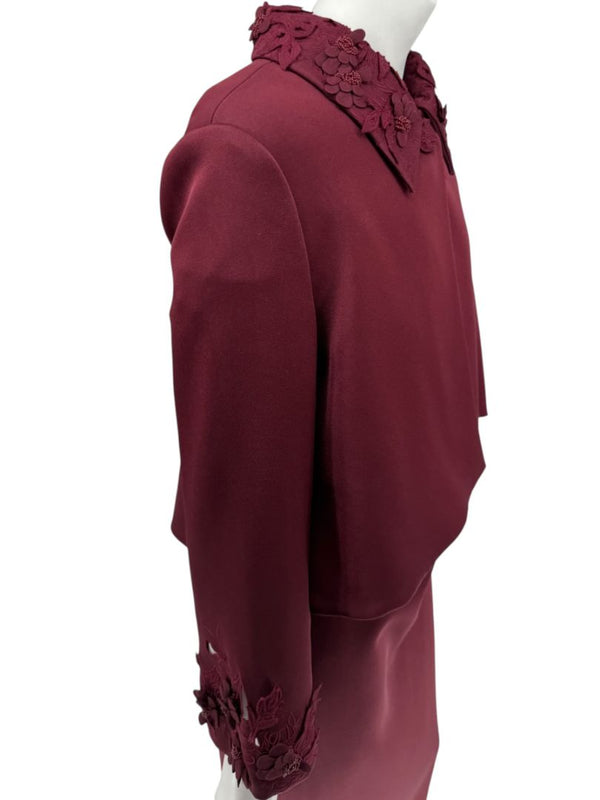 Pamella Roland Burgundy Embellished 2-Piece Set – Large