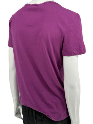 Chanel Purple Cotton T-Shirt with Beaded CC Logo – Spring 2009 Collection – Size FR 44 (US 10/12)