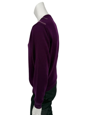 Burberry London Plum Merino Wool Sweater – Size S Mens