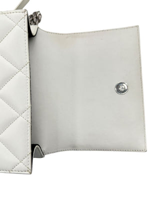 Alexander McQueen Women’s White Quilted Leather Graffiti Knuckle Mini Shoulder Bag
