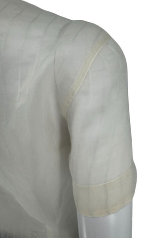 Giorgio Armani Sheer Silk-Blend Pleated Blouse – Size 38 – Made in Italy