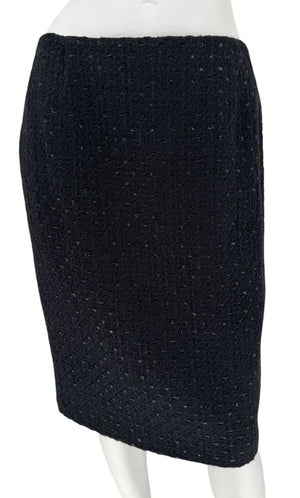 Les Copains Black Textured Wool Blend Skirt Suit – Size 10 (NWT)